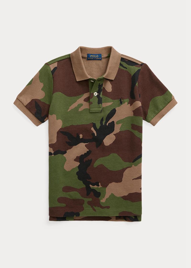 Poleras Polo Ralph Lauren Niño 1.5-6 Años Camo Cotton Mesh Chile Verde Oliva OIUVJ-1496